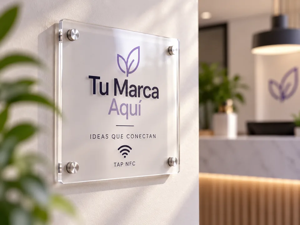 Cartel de acrílico personalizado con NFC