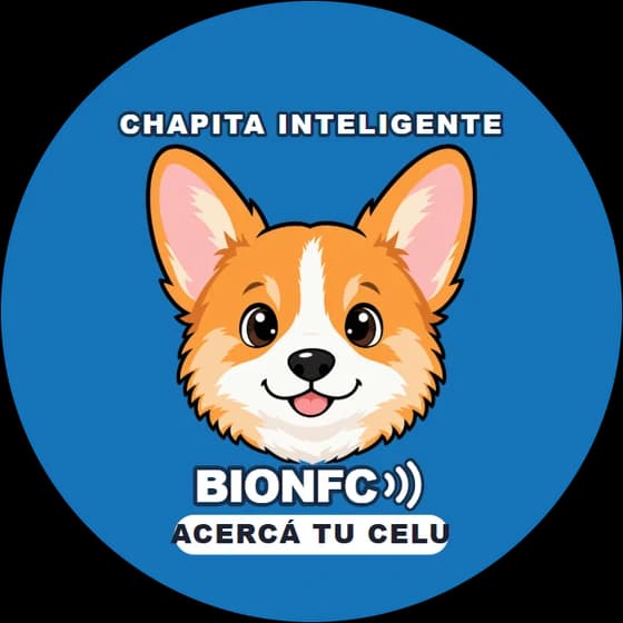 Chapita sin nombre: Corgi sin nombre, en azul