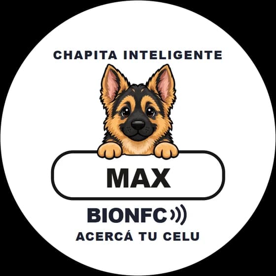 Chapita de Max: Ovejero en blanco