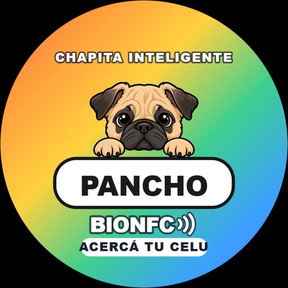 Chapita de Pancho: Pug en arcoíris