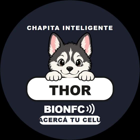 Chapita de Thor: Husky en negro